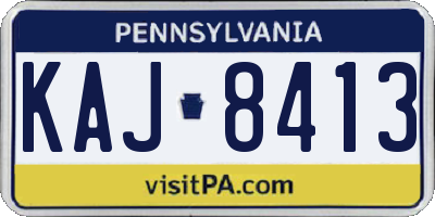 PA license plate KAJ8413