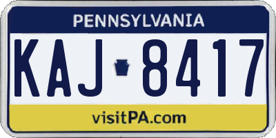 PA license plate KAJ8417