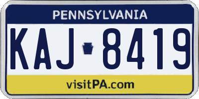 PA license plate KAJ8419