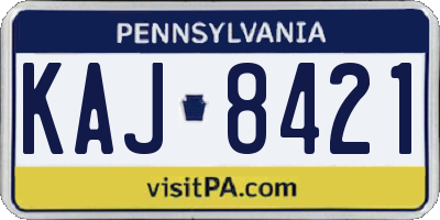 PA license plate KAJ8421