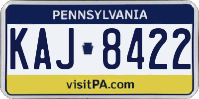 PA license plate KAJ8422