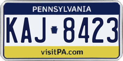 PA license plate KAJ8423