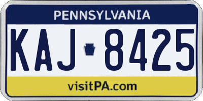 PA license plate KAJ8425