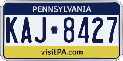 PA license plate KAJ8427