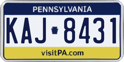 PA license plate KAJ8431