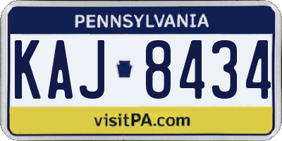 PA license plate KAJ8434