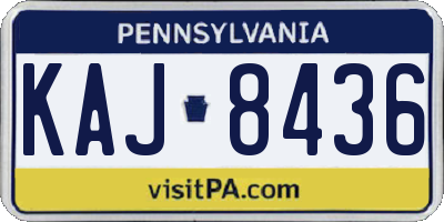 PA license plate KAJ8436