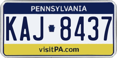 PA license plate KAJ8437