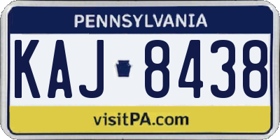 PA license plate KAJ8438