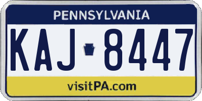 PA license plate KAJ8447