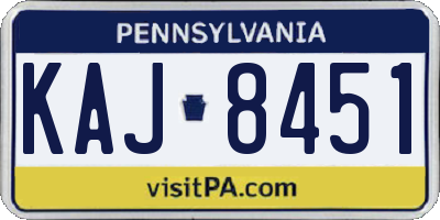 PA license plate KAJ8451
