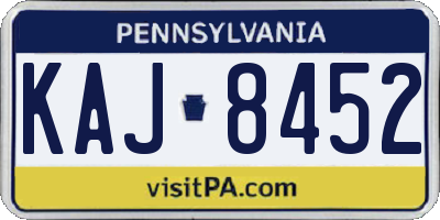 PA license plate KAJ8452