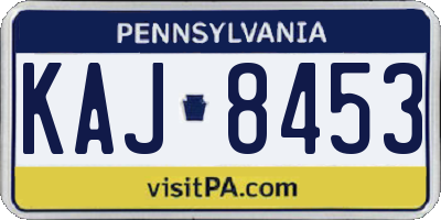 PA license plate KAJ8453