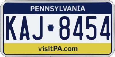 PA license plate KAJ8454