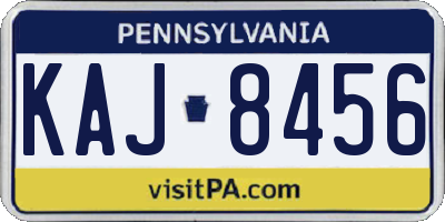 PA license plate KAJ8456