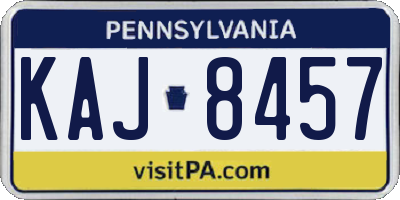 PA license plate KAJ8457