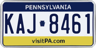 PA license plate KAJ8461