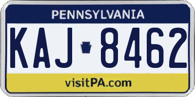 PA license plate KAJ8462
