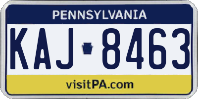 PA license plate KAJ8463