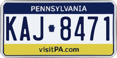 PA license plate KAJ8471