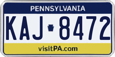 PA license plate KAJ8472