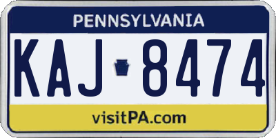 PA license plate KAJ8474