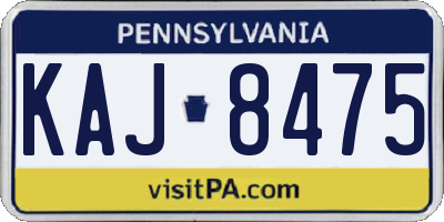 PA license plate KAJ8475