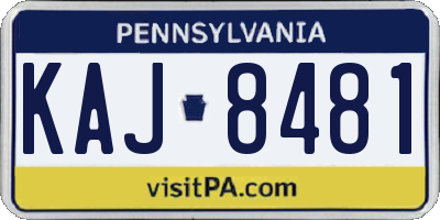 PA license plate KAJ8481