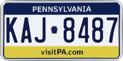 PA license plate KAJ8487