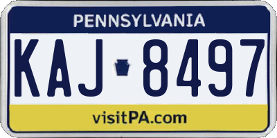 PA license plate KAJ8497