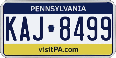 PA license plate KAJ8499