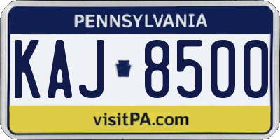 PA license plate KAJ8500