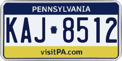 PA license plate KAJ8512