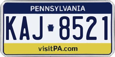 PA license plate KAJ8521