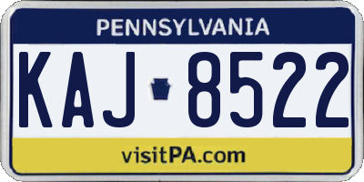 PA license plate KAJ8522