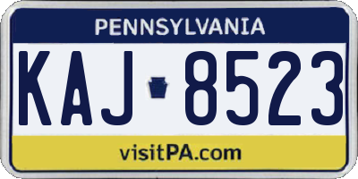 PA license plate KAJ8523