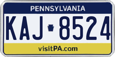 PA license plate KAJ8524