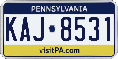 PA license plate KAJ8531
