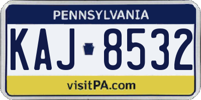 PA license plate KAJ8532