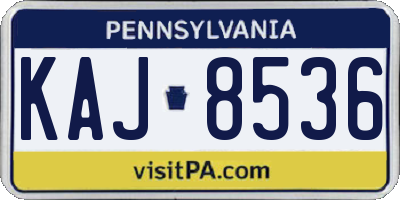 PA license plate KAJ8536
