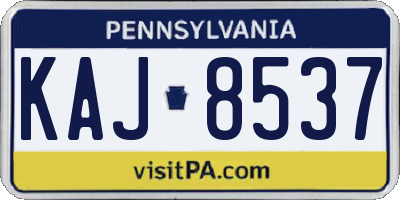 PA license plate KAJ8537