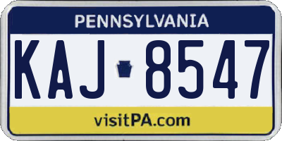 PA license plate KAJ8547