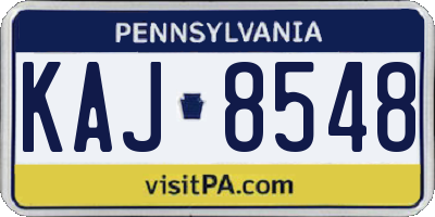 PA license plate KAJ8548