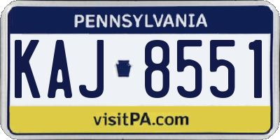 PA license plate KAJ8551