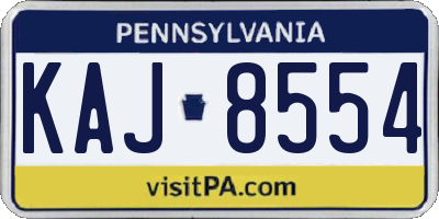 PA license plate KAJ8554