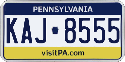 PA license plate KAJ8555