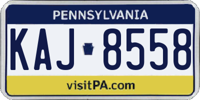PA license plate KAJ8558