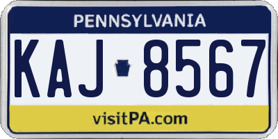 PA license plate KAJ8567