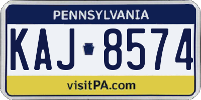 PA license plate KAJ8574