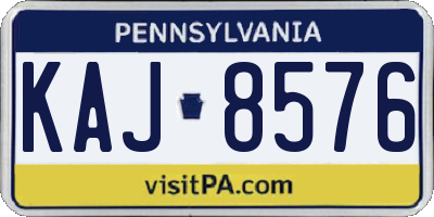 PA license plate KAJ8576